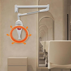 Wall Mounted Orbiting Hair Dryer 950W Temperature Adjustable 360 Degree Rotating Heating Ring Rotating Hair Treatment Machine with Timer Infrared for Salon SPA (White)