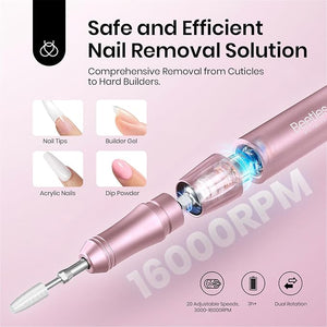Beetles Electric Nail Drill Cordless 35 Adjustable Speeds Portable Nail Drill Rose Gold Long Battery Life Polishing Set Professional Nails Machine Kit Manicure Pedicure Tools for Home Salon Use