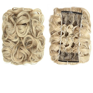 Hair Accessories Synthetic Messy Bun Wig Hair Pieces Wavy Curly Bun Ponytail Hair Extensions Bun Hair Comb Women Bun Wig Hair Pieces For Women(24T613)