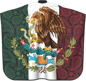 Mexico Paisley Flag Salon Barber Cape For Men/Women - Professional Hairdressing Waterproof Hair Cutting Cape With Adjustable Snap Closure-Haircut Apron For Hair Stylist And Home Use-55''X66''