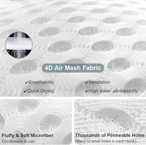 Bath Pillow Bathtub Pillow - Bath Pillows for Tub with Neck Head Shoulder and Back Support - 4D Air Mesh Spa Pillow for Bath - Extra Thick Soft and Quick Dry