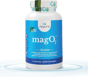 nbpure MagO7 - Natural Colon Cleanse &amp Detox | Occasional Constipation Relief Stool Softening &amp Bloating Support for Men &amp Women | Ozonated Magnesium Oxide 90 Capsules