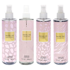 Rachel Zoe Fragrance Mist Gift Set for Women ? 4 Pc Kit Empowered Warrior Fearless Instinct 10 oz Each