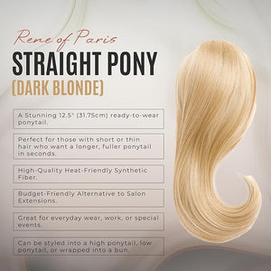 Straight Pony Tail Hair Extensions Synthetic Ready to Wear by Rene of Paris - Dark Blonde