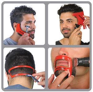 Revo Haircut Kit - Beard Hair Goatee and Neckline Shaving Template Guide - Perfect Hairline Lineup and Beard Shaping Tool - Hair Cutting and Grooming Kit - Barber Supplies