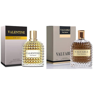 Valentin&amp;Valuable Men's Cologne Gift Set - 3.4 Fl Oz Each | Amber Floral &amp; Vanilla Leather Fragrance | Eau de Toilette Duo for Daily &amp; Special Occasions