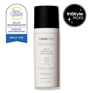 MDSolarSciences Daily Perfecting Moisturizer SPF 30, 2-in-1 Face Moisturizer and Sunscreen Hydrates and Perfects Skin with Hyaluronic Acid, Broad Spectrum Protection, 1.7 Oz