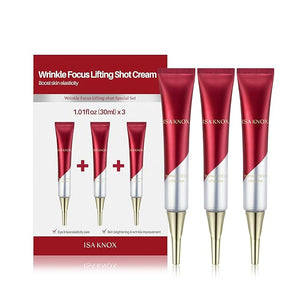 ISA KNOX Wrinkle Focus Shot - Eye Wrinkle Cream Set. Powerful Moisturizer for Fine Lines Elasticity Strengthening Serum for Face and Eyes Neck 3.1 fl oz Pack of 3