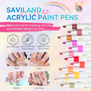 24 Colors Nail Art Markers Set: 0.7MM Quick Dry 3D Nail Polish Pens for Nail Art Design, Acrylic Paint Markers Liner Brush Dotting Tool Nail Art Pens for Painting Nails DIY Manicure (Set 1)