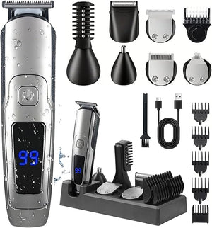Premium Beard Trimmer for Men 20 Length Settings Waterproof Electric Razor for Men Hair Trimmer Nose Hair Trimmer Cordless Hair Clippers All-in-One Grooming Kit