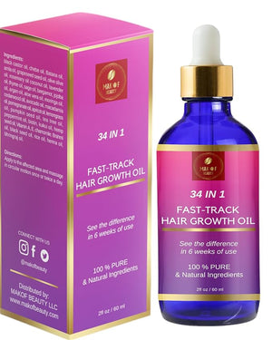 Hair Growth Mixture Fast Track Hair Oil (34 in 1) for rapid growth Moisturizer restore scalp blend of exotic oils and rare botanical extracts. For all hair types. 2 fl oz