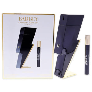 Carolina Herrera Bad Boy 2-Piece Travel Set for Men (3.4 Oz Eau De Toilette Spray + 0.34 Oz Eau De Toilette Spray)