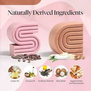 Kitsch Castor Oil Shampoo &amp Shea Butter Conditioner Bar ? Shampoo and Conditioner Set - Hydrating &amp Moisturizing Bar Soap - Free of Paraben Silicone Sulfate - Made in USA - 2pc Set