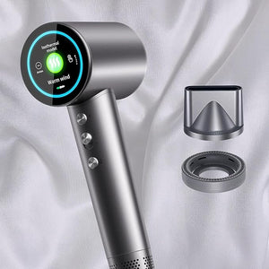 High-Speed Ionic Hair Dryer: 3Min Fast Dry with Brushless Motor - Quiet Lightweight hair care Blow Dryer with Diffuser &amp HD Display for Curly Hair&ampSalon&ampHome&ampTravel Hair Dryer for Wo
