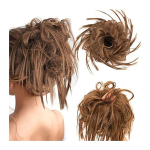 EARSHOT Hair Buns Hair Piece Synthetic Bun Ponytail Hair Extensions Headband Messy Bun with Elastic Rubber Band Ponytail Wig Hair Bun for Women Hair Accessories For Girls (Color : 12#)