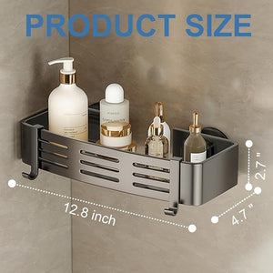 2Pcs Suction Cup Shower CaddyUpgrade Extra-Strong Suction Shower Shelves with HooksNo Drilling Waterproof &amp Rustproof Bathroom Organizers and StorageReusable Shower Racks for Shampoo and Toilet