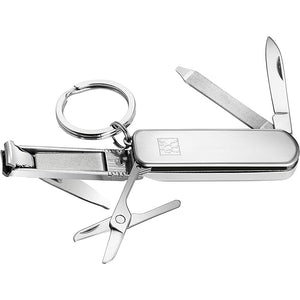 ZWILLING Manicure Pedicure Multi-Tool (key ring with nail scissors nail clipper and nail file) Silver 2.5 inch
