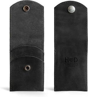 Hide &amp Drink Double Nail Clipper Case Beauty &amp Personal Care Commuter and Nomad Grooming Case Home &amp Travel Essentials Manicure Kit Storage Full Grain Leather Handmade (Charcoal Bl