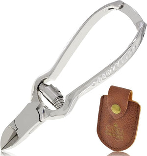 CS13 Large Heavy Duty Toe Nail Clipper for Thick Toenails Manicure &amp Pedicure Double Barrel Spring. Super Sharp Trimmer Curved Stainless Steel 20mm Blade Made in Solingen Germany