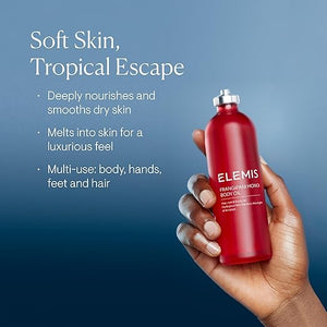 ELEMIS Frangipani Monoi Body Oil 100ml Luxurious Nourishing Oil for Soft Hydrated Skin &amp Hair