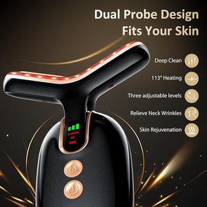 Facial Massager Red-Light-Therapy-for-Face, Neck Skin- Face Wand Tool, TENS L E D Facial Beauty Device Portable at-Home Face Tool for Skin Care