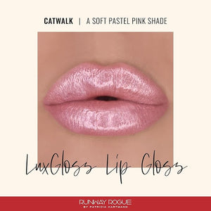 Runway Rogue LuxGloss Lip Gloss, High-Pigment Shimmery Soft Pastel-Pink Lip Gloss, ¡®Catwalk¡¯