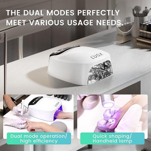 L'UGX 2 in 1 UV LED Nail Lamp UV Light for Gel Nails Nail Dryer with Handheld Gel Light for Nail Polish Perfect for Home Salon Manicure