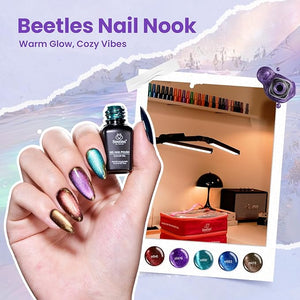 Beetles Nail Nook Gel Nail Polish Set - 119 PCS 100 Colors Gel Polish Kit Base Glossy Matte Glitter Top Coat Glitter Pearl Cat Eye White Red Pink Nude Uv Led Nails Gift for Women