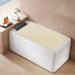 Bathtub Cover - Foldable Bathtub Cover Tub Cover for Bathtub PVC Bath Tray Bath Insulation Cover Foldable Bathtub Board for Salons Hotels Homes Spa (Yellow 63''L x 31.5''W)