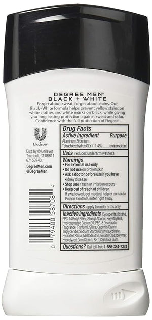 Degree Deodorant 2.7 Ounce Mens Ultra Clear Black &amp White (79ml) (6 Pack)