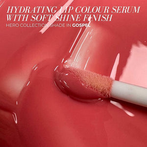 FITGLOW Beauty Lip Colour Serum | Hydrating Lip Gloss | Plumping Anti-Aging Lip Treatment | Natural Shine with Pomegranate Sterols &amp; Collagen | Buildable Color for Dry Chapped Lips | Gospel - 10g