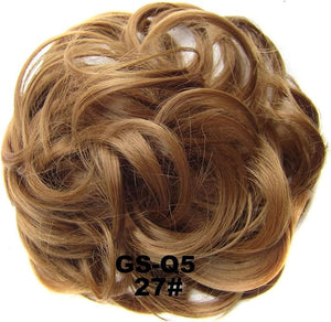 Hair Bun 1 Pack Messy Bun Hair Hoops Ponytail Hair Extensions Synthetic Donut Hair Bun Curly Wavy Hair Bun Wigs for Women Hair Bun Piece(27)