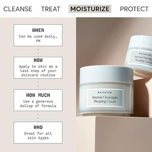Naturium Intense Overnight Sleeping Cream Jumbo Hydrating &amp Anti-Aging Face Moisturizer 3 oz