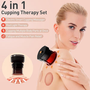 UBALANCE Smart Cupping Therapy Set - Cellulite Massager with 6 Massage Cups Portable Electric Device for Enhanced Blood Circulation Reduced Cellulite and Muscle Soreness Relief(Black)