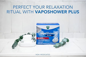 Vicks, VapoShower Plus, Shower Steamers, Eucalyptus Shower Steamer &amp; Menthol Scent, Clean Dissolving Vapor Shower Tablets, Aromatherapy Shower Steamer &amp; Shower Bombs, 12 count
