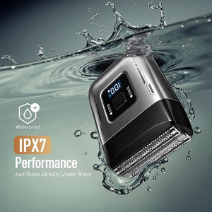 Cordless Foil Shaver for Men: High-Speed 6000RPM, Dual Replacement Heads (Foil + Trimmer), USB-C Rechargeable, IPX7 Waterproof &amp; Battery Display