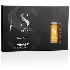 ALFAPARF MILANO Semi di Lino Sublime Cellula Madre Beauty Genesis Vials - Argan Ampoules for Radiant and Healthy Hair - Protects Color - Adds Shine (12 Vials / 0.44 fl. oz. each)