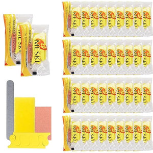 DDKPLASTIC 200-Piece Pedicure Kit for Foot Care ? Includes Yellow Pumice Pad Mini Nail Buffer Wooden Nail File (80/100 Grit) Toe Separators ? Professional Spa Tools for Home and Salon Use