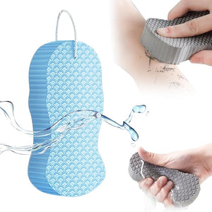 Magic Exfoliating Body Scrubber 2026 New 3D Super Soft Exfoliating Bath Sponge Skin Friendly and Reusable for Adults Women and Men for Body Removes Dead Skin (Blue)