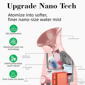 Facial Steamer Spa Kit, 12 Skin Care Tools &amp; 5 Jelly Mask Powder, Nano Ionic Steamer for Facial Deep Cleaning Unclog Pores Sinuses, Warm Mist Humidifier for Home SPA, Self Care Gifts for Women