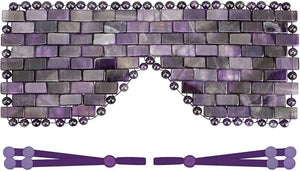 ideayard Crystal Eye Mask Cooling Sleep Mask 100% Amethyst Jade Stone Eye Mask for Hot &amp Cold Anti Aging Therapy Headache and Migraine Relief
