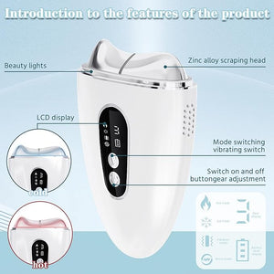 Electric Gua Sha Facial Tool Upgraded Hot&ampCold Dual-Mode Face Neck Massager Face Sculpting Tool/Lift Device -Heated&ampIce &ampVibration&ampRed Massager Anti-Aging&ampWrinkles Puffiness D
