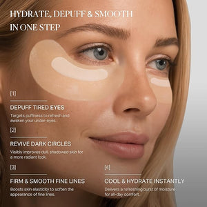 depology Caffeine Under Eye Patches + Freeze-Dried Collagen Under Eye Mask Awakening Eye Patches for Puffy Eyes and Dark Circles&amp Fine Lines 8 Pairs | 2?Step Hydrating &amp Smoothing &amp Revi