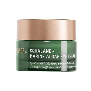 BIOSSANCE Squalane and Marine Algae Eye Cream - Anti-Aging Under Eye Cream for Fine Lines Wrinkles and Puffiness - Hydrating &amp Lifting Formula with Hyaluronic Acid and Paracress Extract - 0.5 Ou