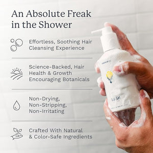 Highland: The Wash. Your new hair and scalp optimized shampoo alternative. Hydrating balancing nourishing &amp strengthening. Crafted with botanical ingredients.