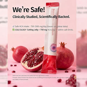Avora Coleology Cutting Jelly - Korean Daily Jelly Stick Supplement with 1200mg Garcinia Cambogia Extract, Chia Seeds Collagen, Detox &amp; Daily Care, Smooth Texture - Pomegranate Flavored - 8.81 0Z