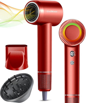 High-Speed Ionic Hair Dryer: 150000 RPM Brushless Motor 500 Millions Negative Ionic Care Blow Dryer for Fast Drying Low Noise Thermo-Control Hairdryer Travel with Magnetic Diffuser &amp Nozzle