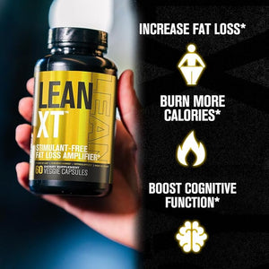 Jacked Factory Lean-XT Caffeine Free Fat Burner - Non Stim Weight Loss Supplement Appetite Suppressant &amp Metabolism Booster | Acetyl L-Carnitine Green Tea Extract Forskolin - 60 Natural Diet Pi