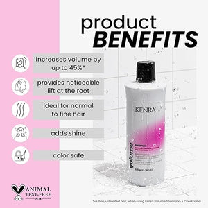 Volume Shampoo | Creates Body, Bounce &amp; Fullness | Increases Volume up to 45% | Adds Shine | Color Safe | Fine To Normal Hair
