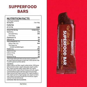 Paleovalley Superfood Bars ? Red Velvet? 10 Pack ? 9g Protein per Bar ? Gluten-Free Grain-Free Paleo Non-GMO ? On-the-Go Snack